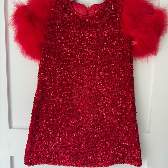 Lola + The Boys Red Sequin Kids Dance Dress - Picture 3 of 4
